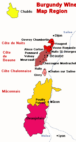 Burgundy Wine Region Map