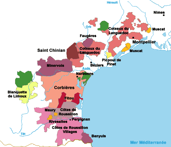 Veneto Wine Map. Languedoc-Roussillon Wine
